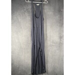 High Low Racerback Blue/Gray Maxi Dress Stretch Size Medium Slinky Travel